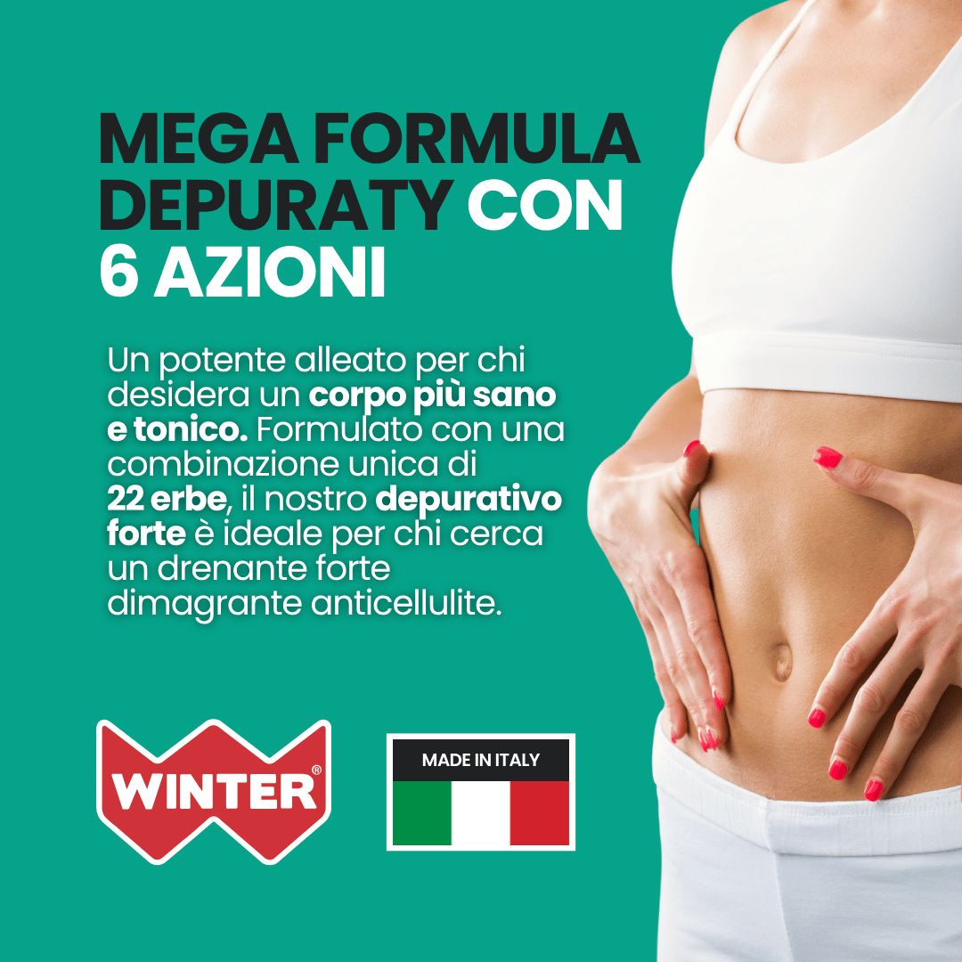 Donna con vita snella, logo Winter e scritta "Made in Italy".