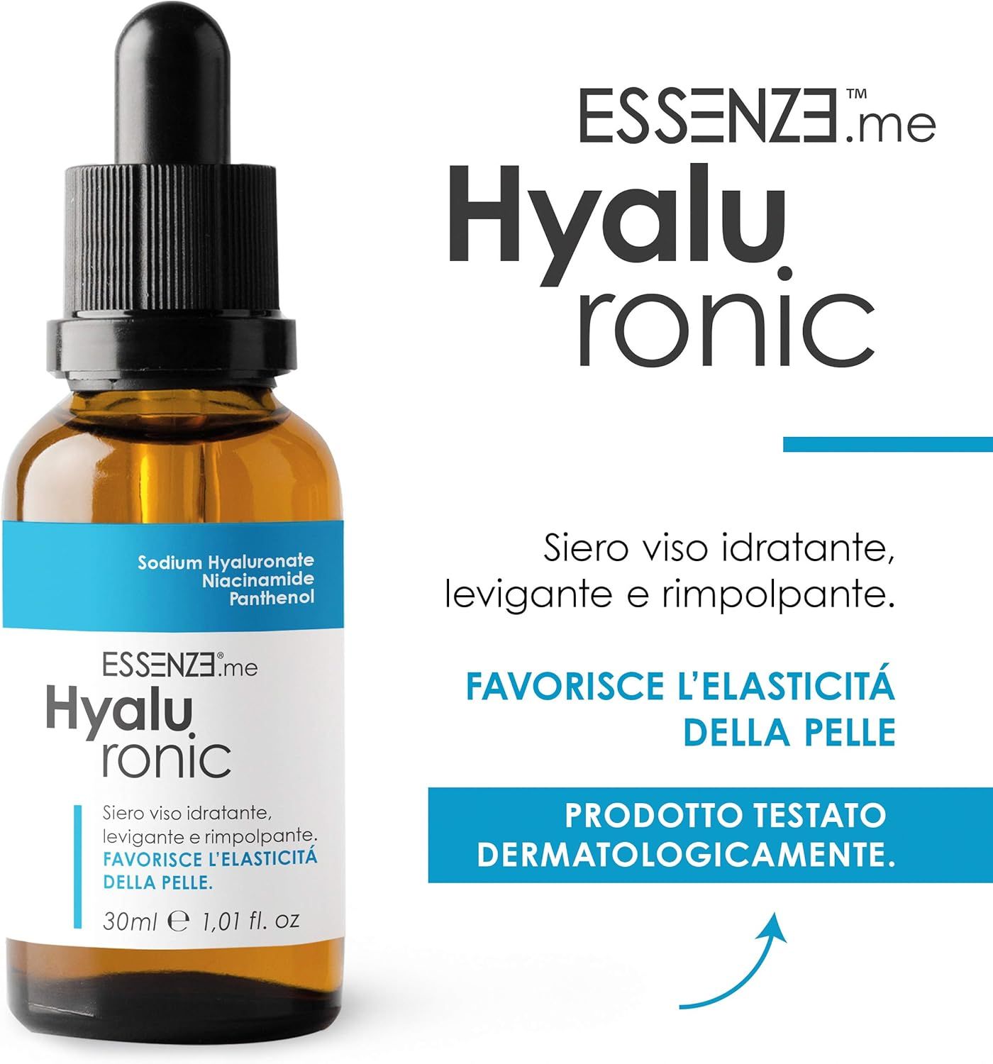 Essenze.me Siero Viso Acido Ialuronico + Niacinamide + Pantenolo B5 - 30ml