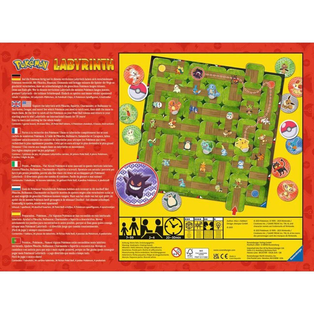 Ravensburger The Crazy Labyrinth - #128  #147 Pokémon, gioco da tavolo