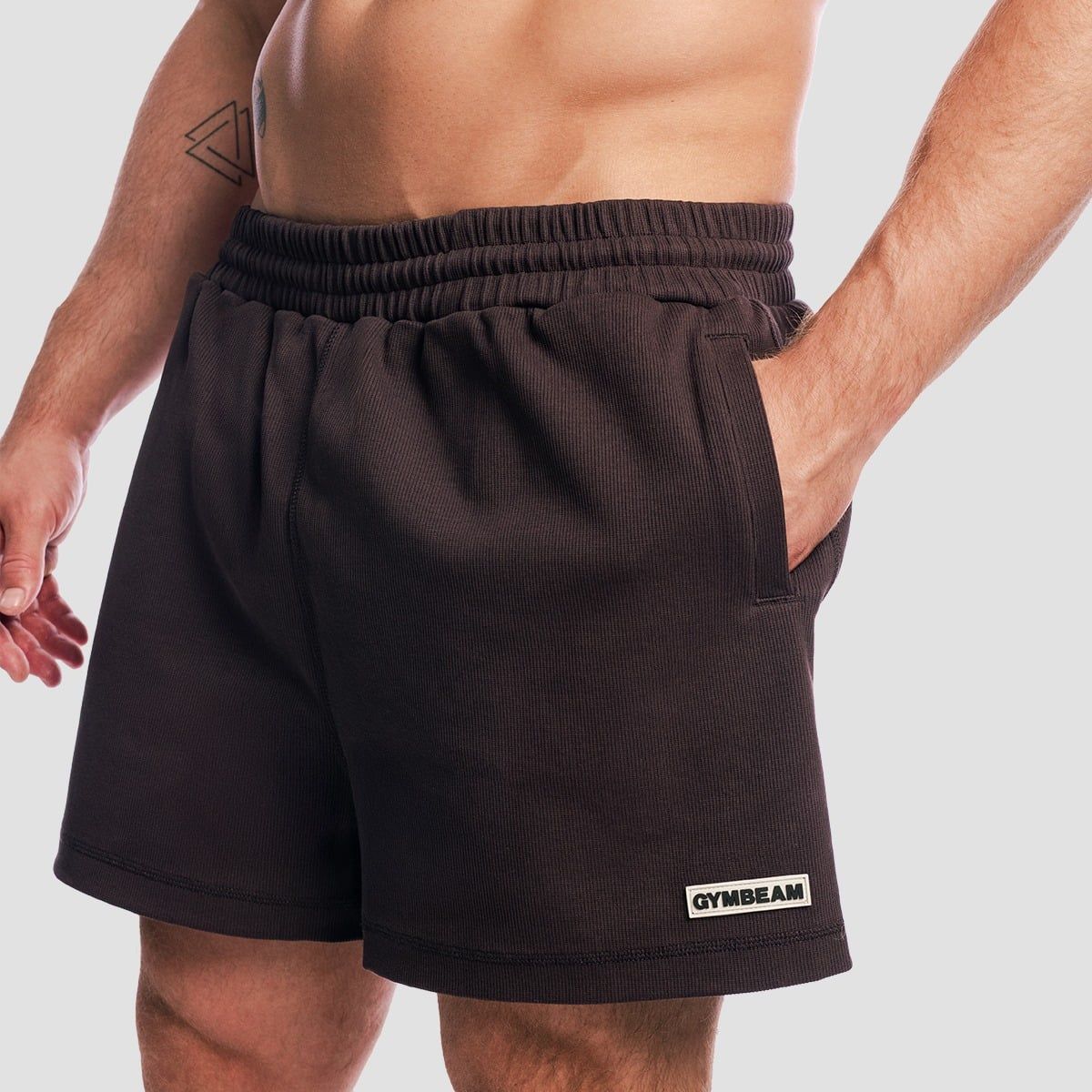GymBeam Pantaloncini uomo oversize Aura Tee marrone