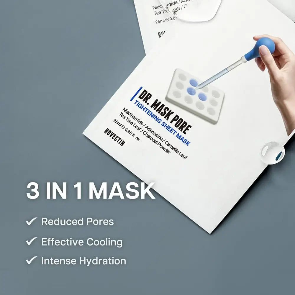 ROVECTIN DR. Mask Pore: Maschera 3 in 1 per pori ridotti, raffreddamento e idratazione.