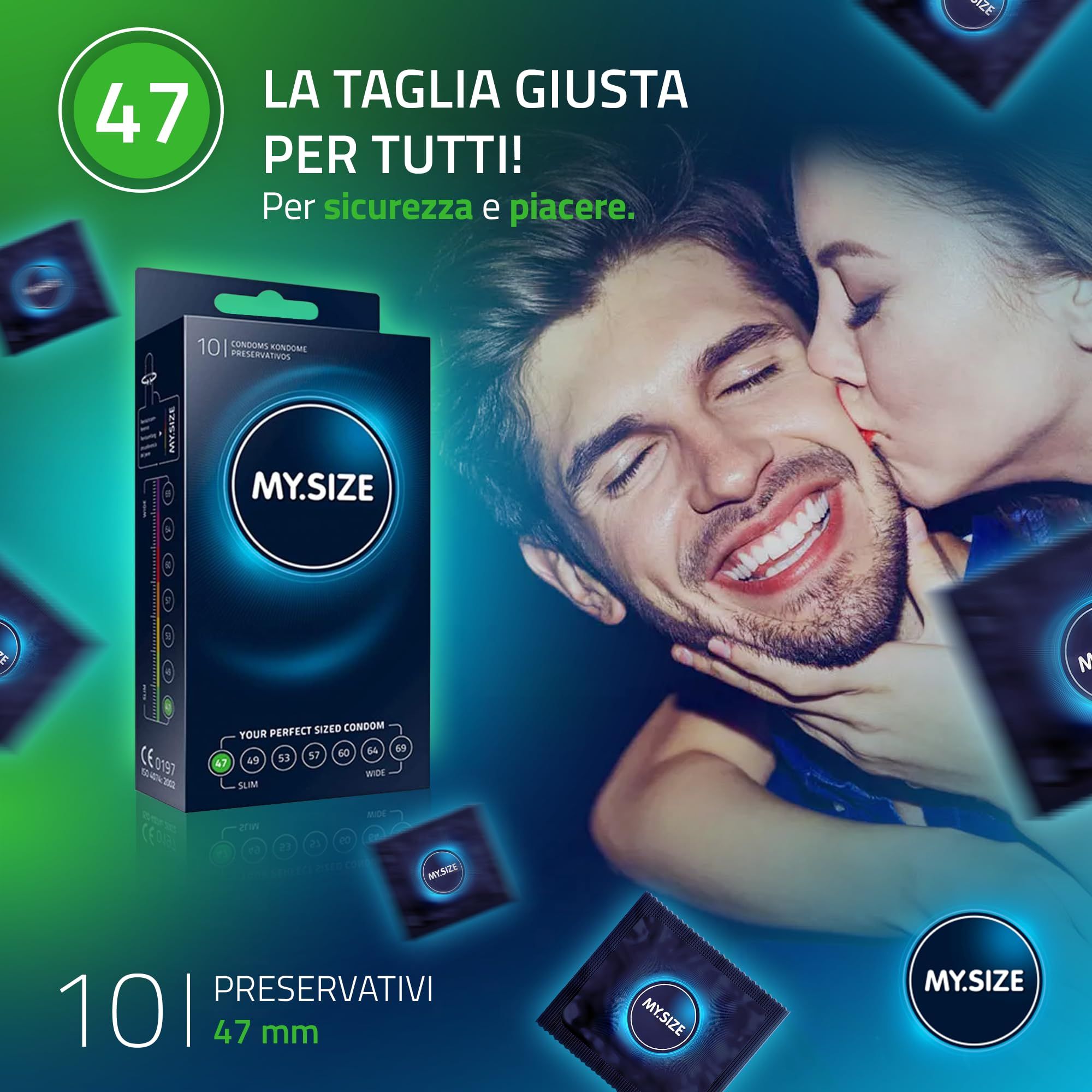 Preservativi MY.SIZE 47: La taglia giusta per tutti. Per sicurezza e piacere.