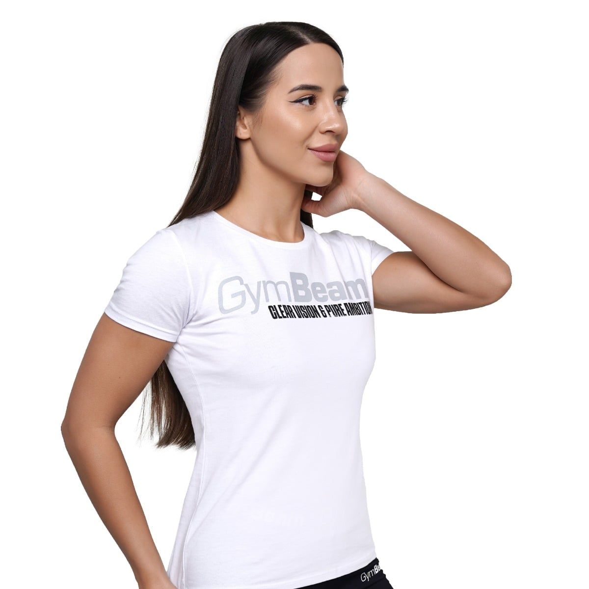 GymBeam T-shirt donna Pure Ambition slim bianca