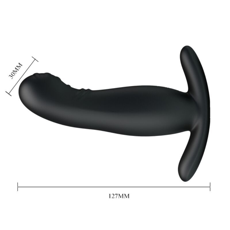 Massaggiatore nero, lungo 127mm, diametro 30mm, con base a T.