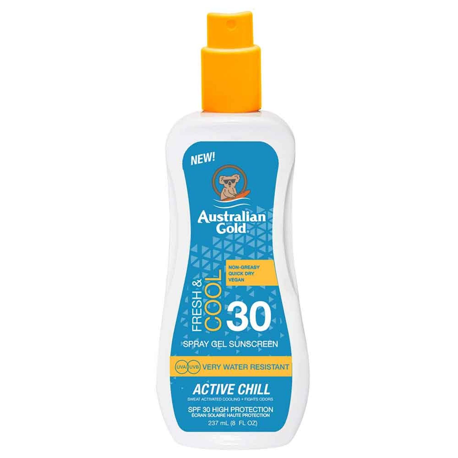 Australian gold fresh & cool spray gel active chill spf30