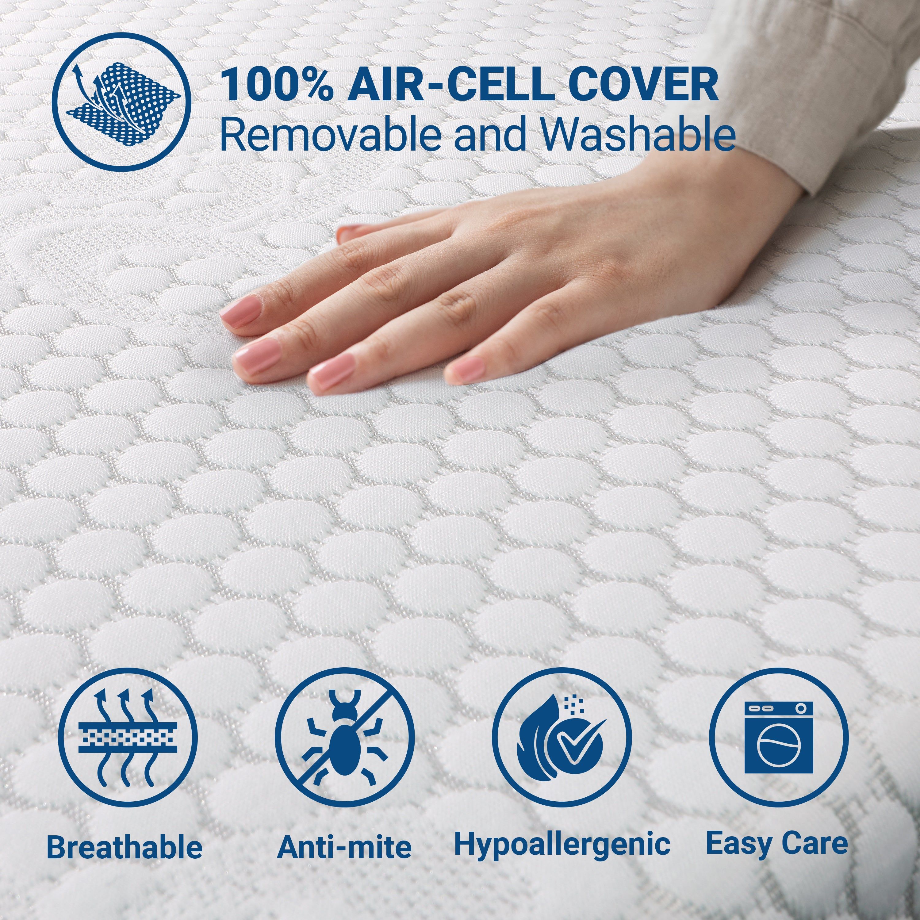 The White Stone Topper Memory Foam 100 x 190 | Correttore Materasso 6 cm