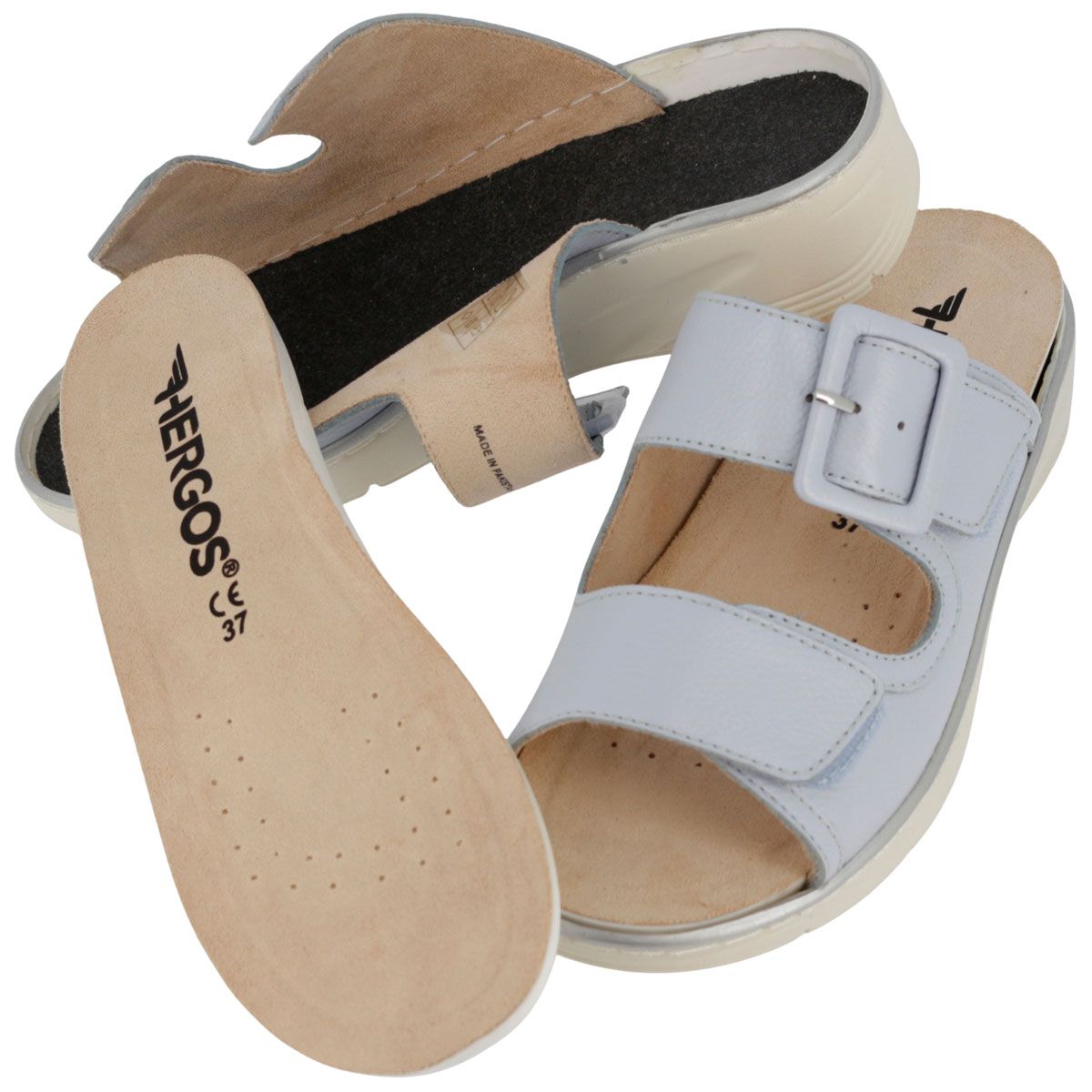 Hergos H5700 - Sabot in pelle ingrassata con plantare estraibile
