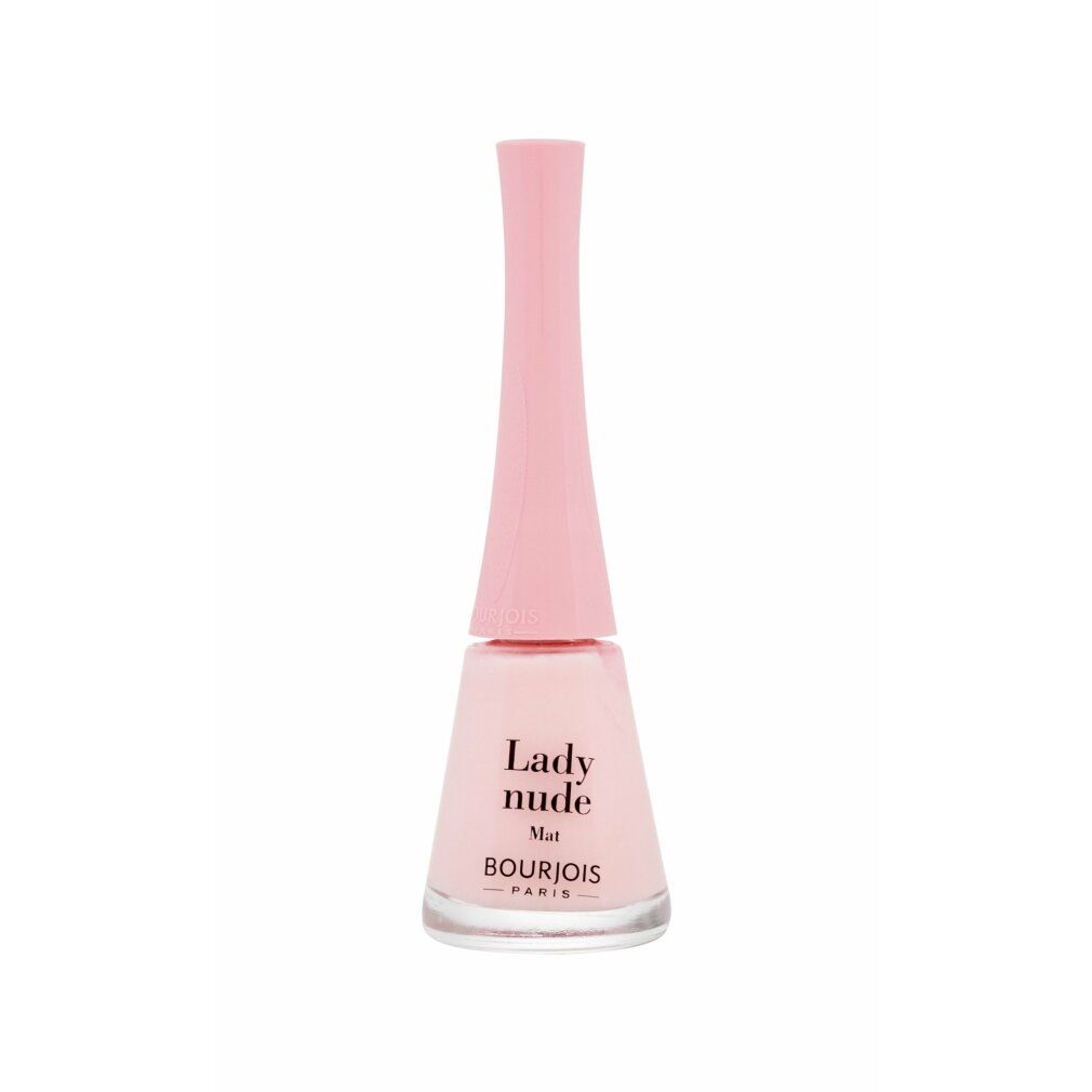 Flacone di smalto rosa Lady Nude Mat Bourjois. Bottiglia di vetro con tappo rosa.