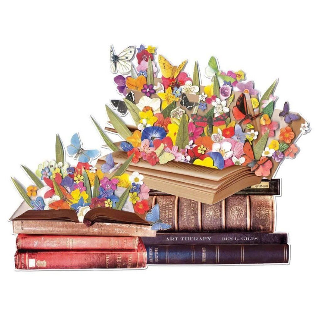 galison Puzzle a forma di Blühende bücher 750 pezzi