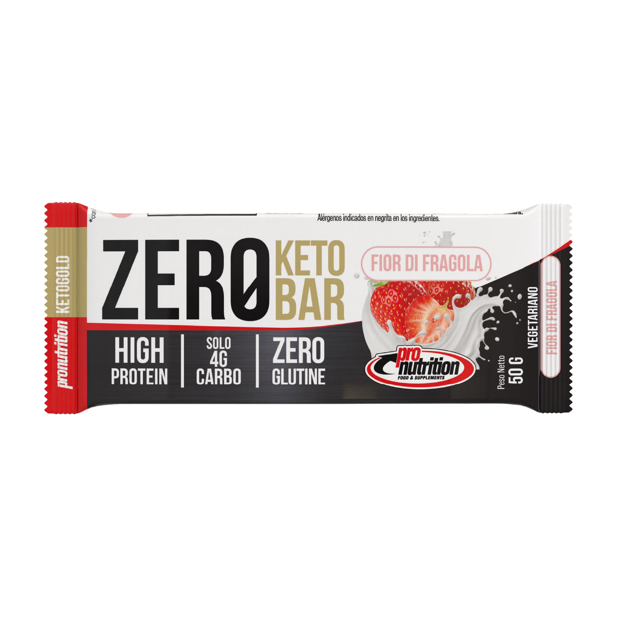 Pronutrition Barrette chetogenica Zero Keto Bar (50 gr, Fior di fragola)