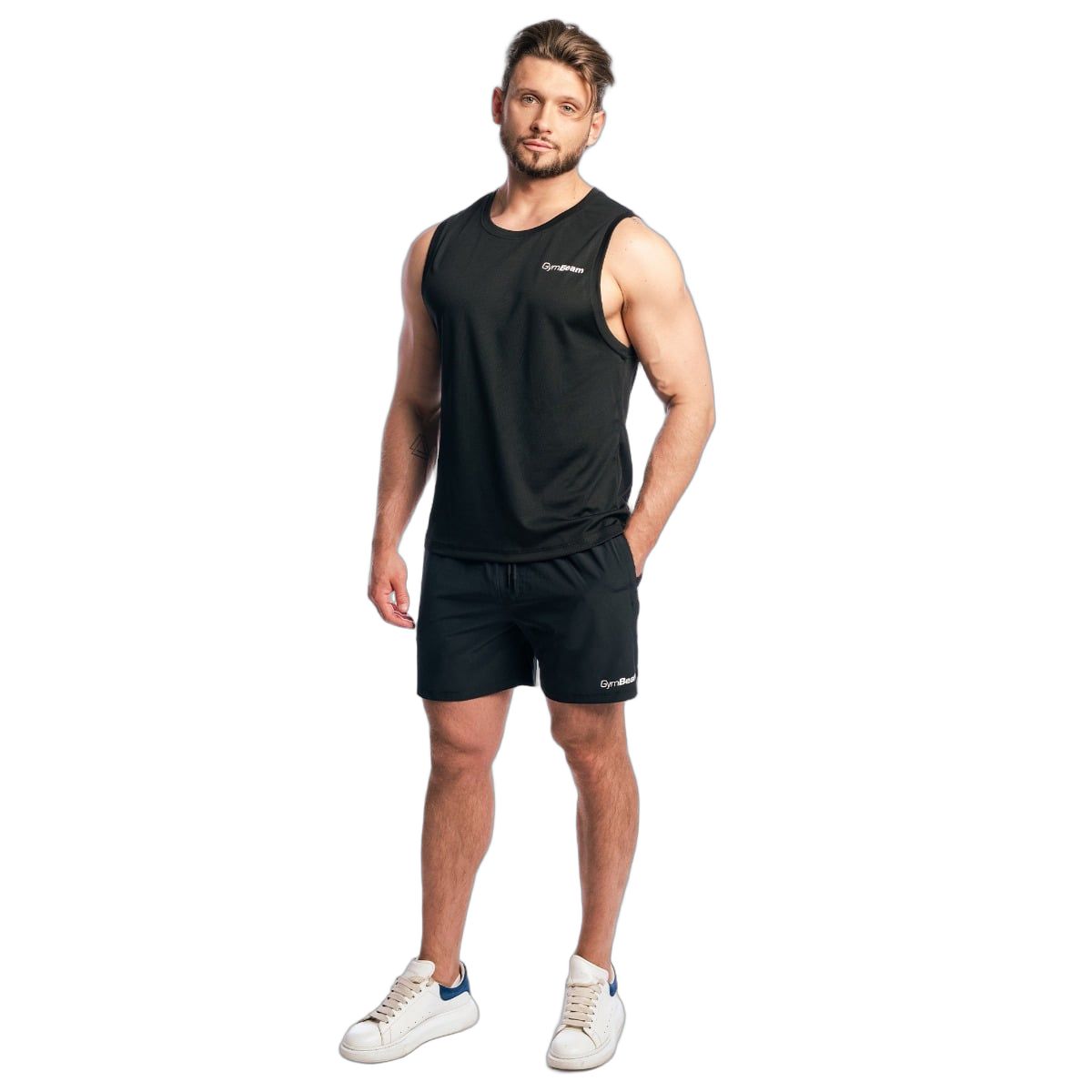 GymBeam Canotta uomo regular in mesh Base Black