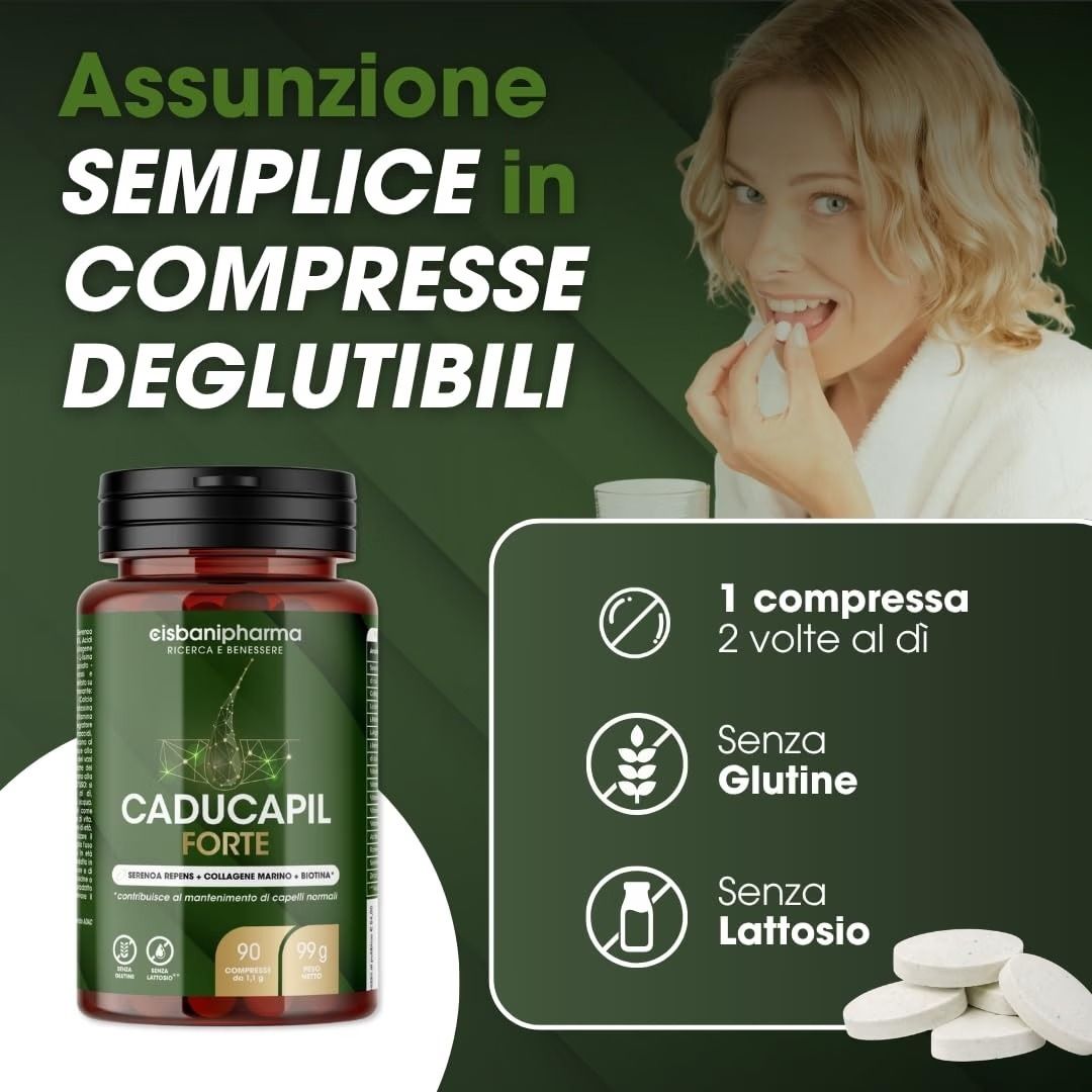 Cisbani Pharma Caducapil - Serenoa Repens e Biotina per rafforzare i capelli