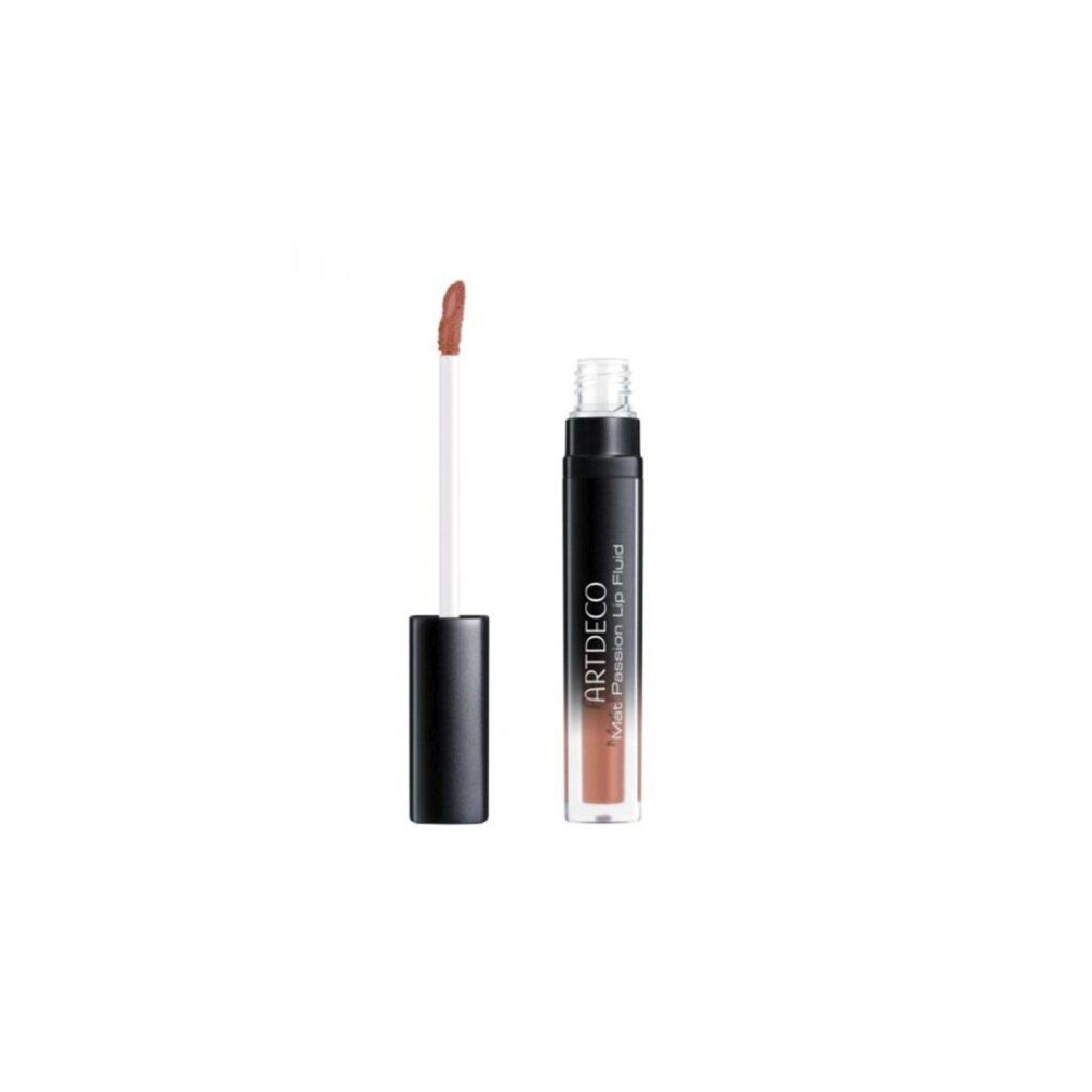 Artdeco Mat Passion Lip Fluid aperto. L'applicatore con rossetto marrone è estratto.