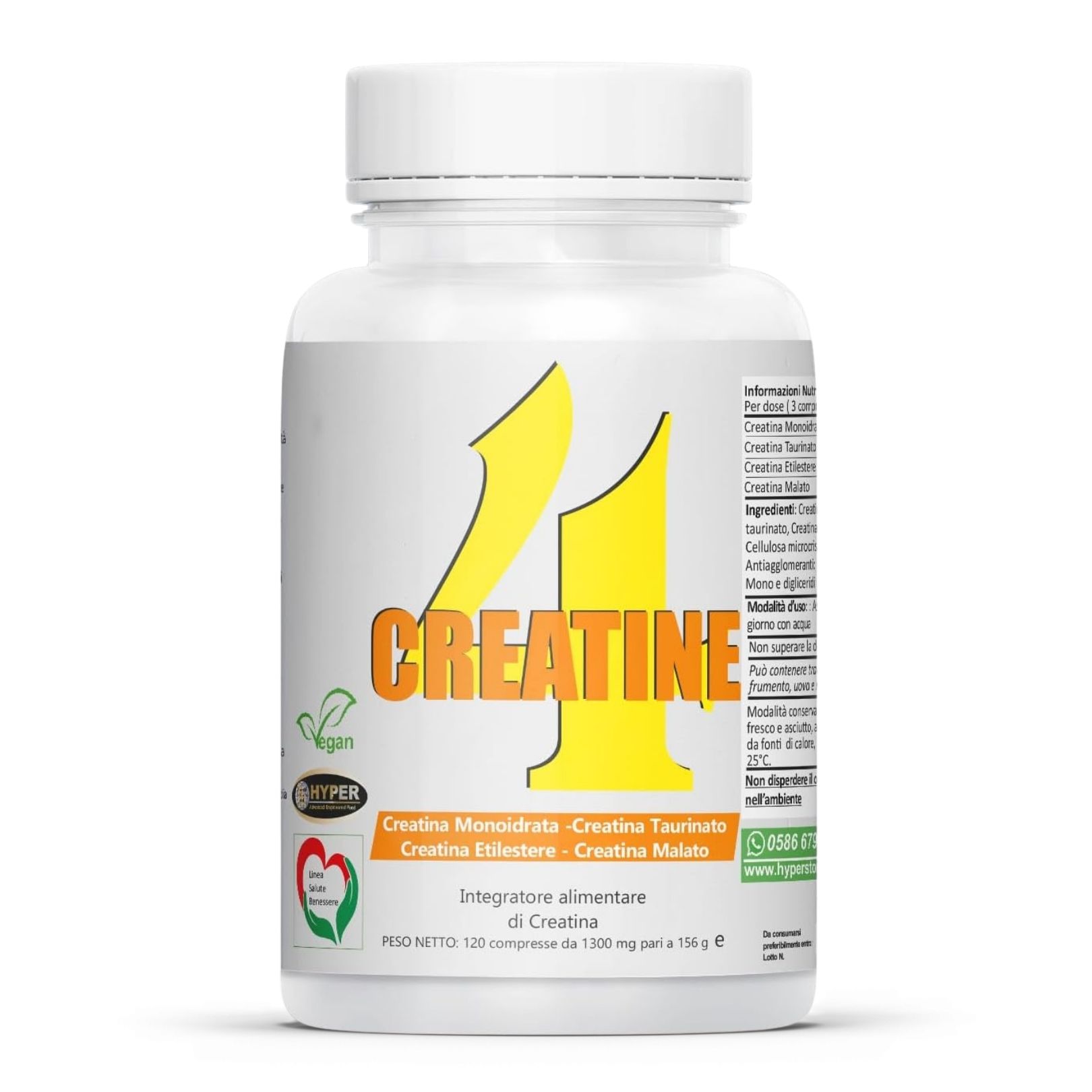 HYPER Four Creatine  Creatina in Compresse  Creatina Monoidrata, Creatina Malato, Creatina Taurinato