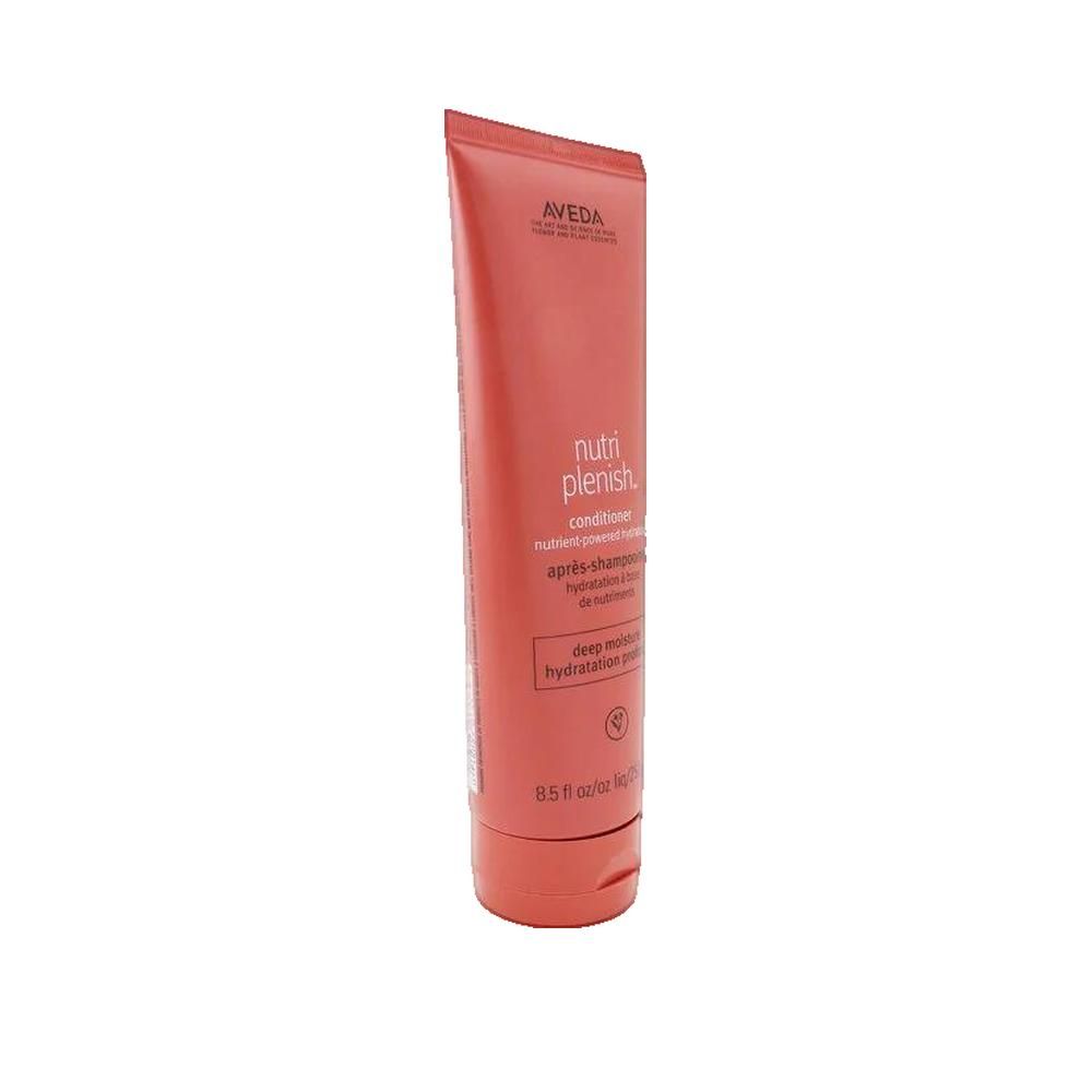 Tubo rosso, Aveda Nutriplenish Conditioner. Testo e logo visibili.