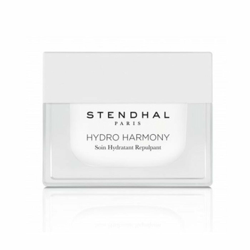 Vasetto bianco con coperchio. Scritta: STENDHAL PARIS, HYDRO HARMONY, Soin Hydratant Repulpant.