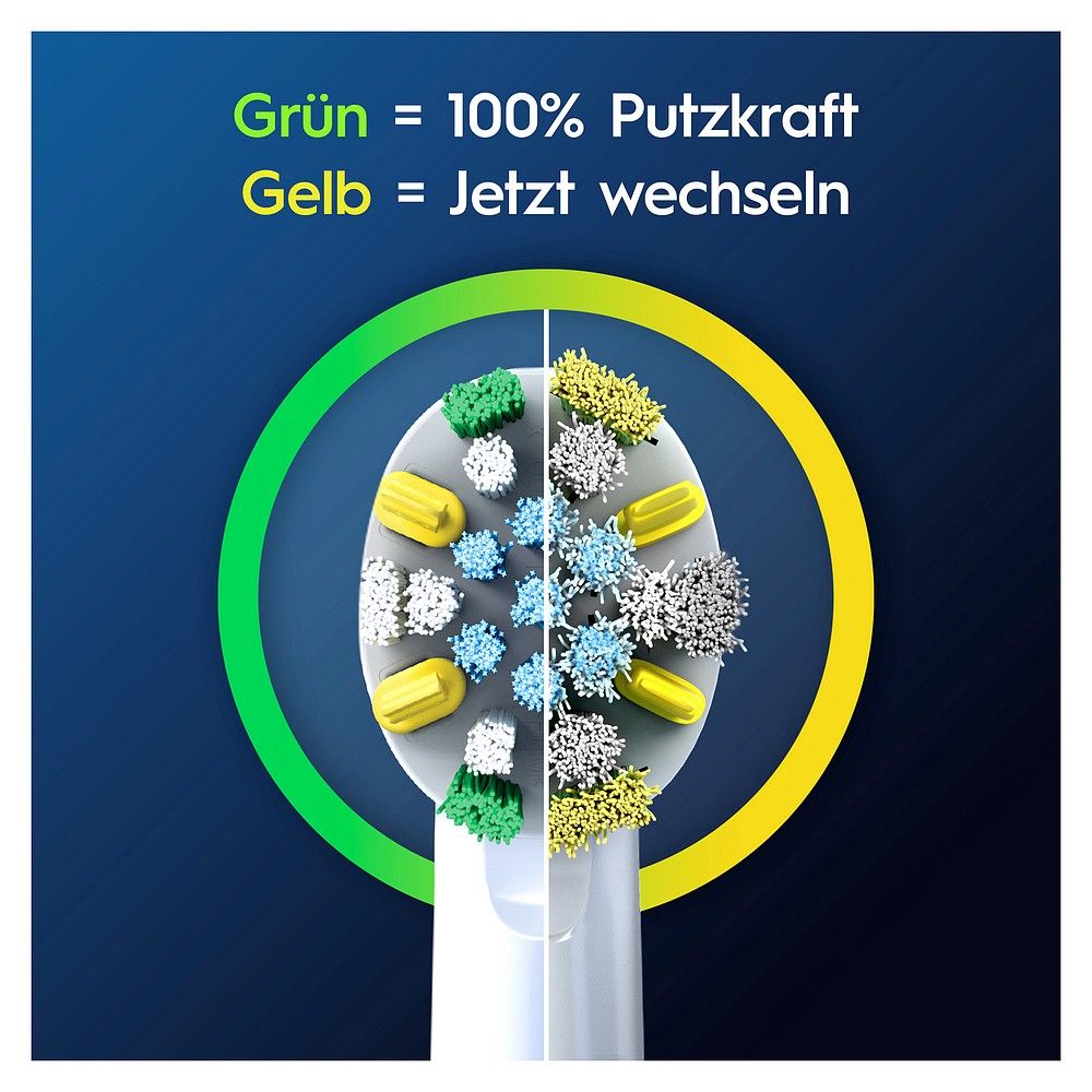Spazzolino Oral-B PRO: Verde = 100% Potenza di pulizia, Giallo = Cambiare.