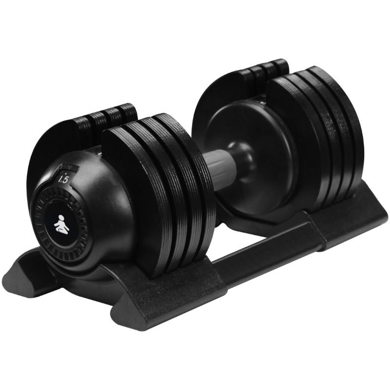 FITPADDY - Manubrio regolabile con rotazione dell'impugnatura dumbbell con docking 10 kg nero