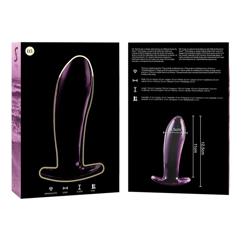 Model 5 anal business borosilicate glas 12,5 x 3,5 cm rosa