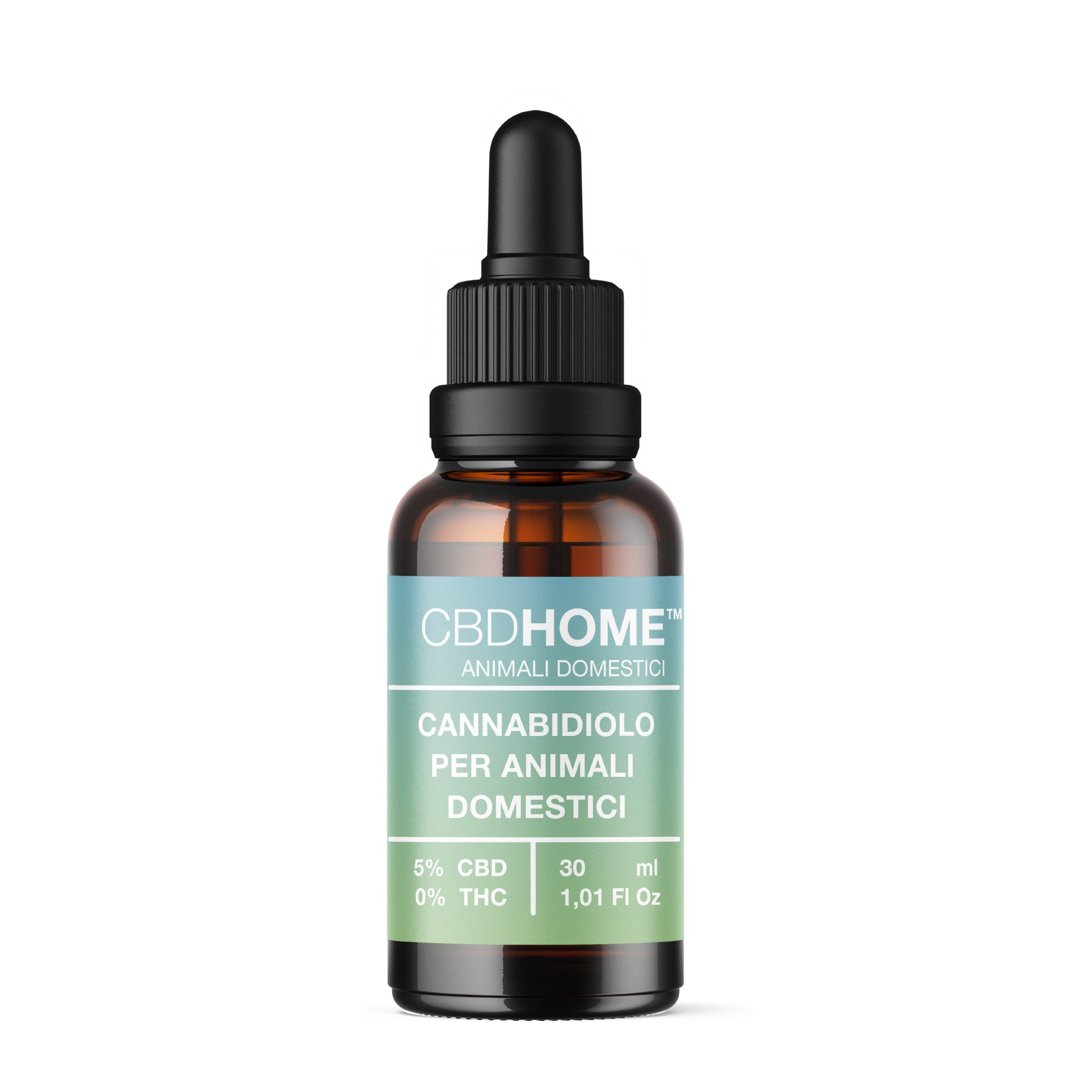 CBD HOME Olio CBD per animali domestici, 5% CBD, flacone da 30ml con contagocce.