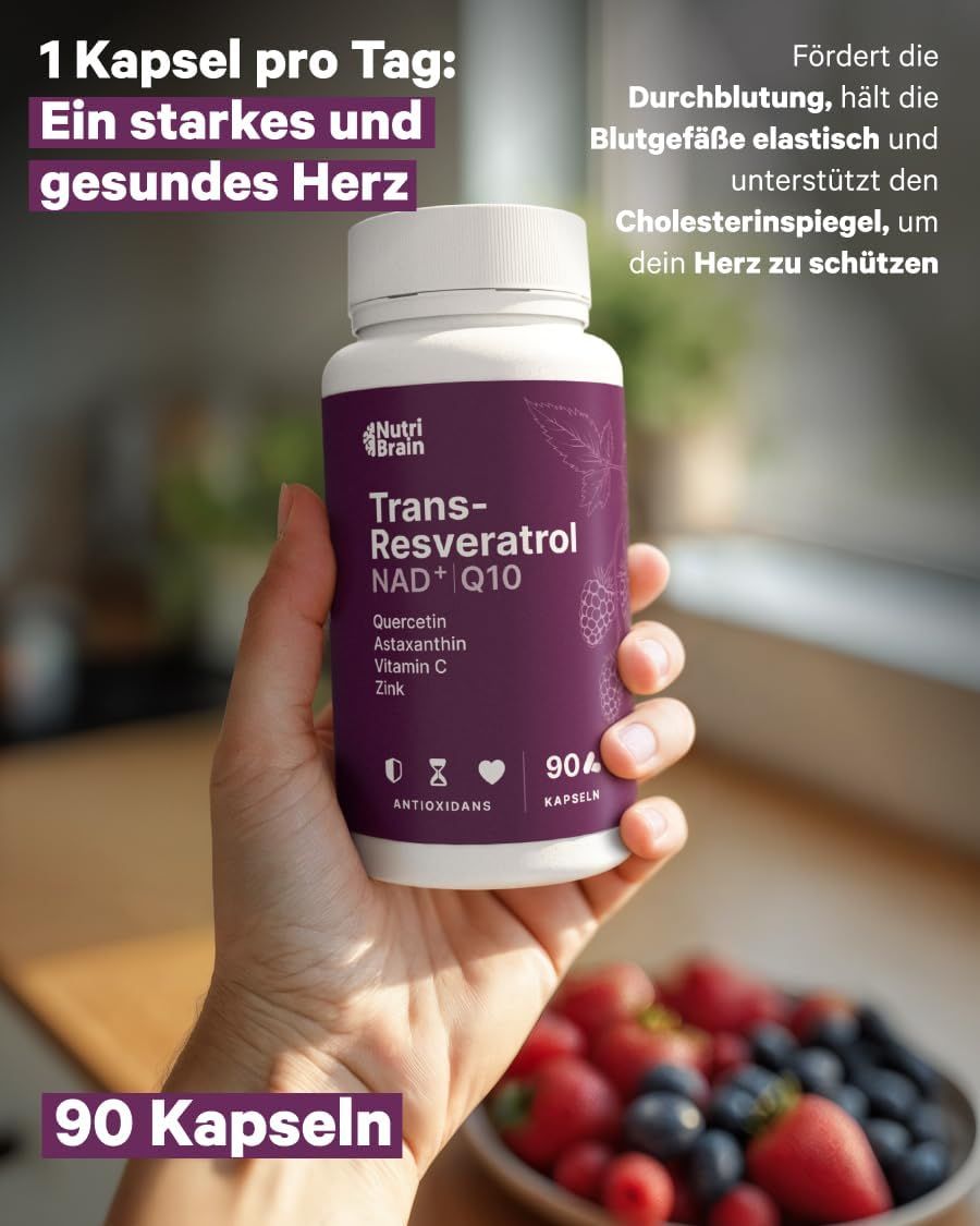 NUTRIBRAIN Trans-Resveratrolo, NAD⁺, Coenzima Q10 Capsula