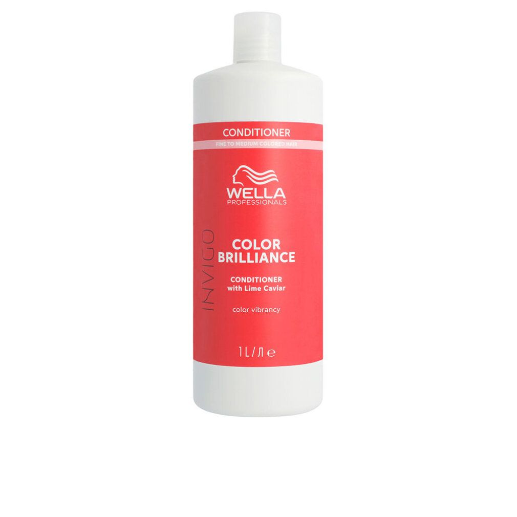 Flacone balsamo Wella Professionals Invigo Color Brilliance, 1L, con caviale di lime.