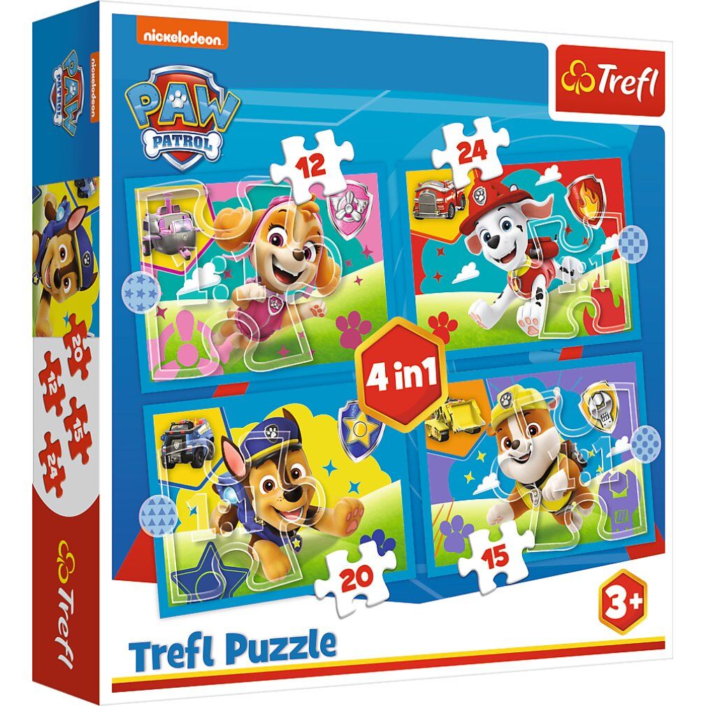 trefl Paw Patrol: Running Puppy 4in1 (12,15,20,24 pezzi)