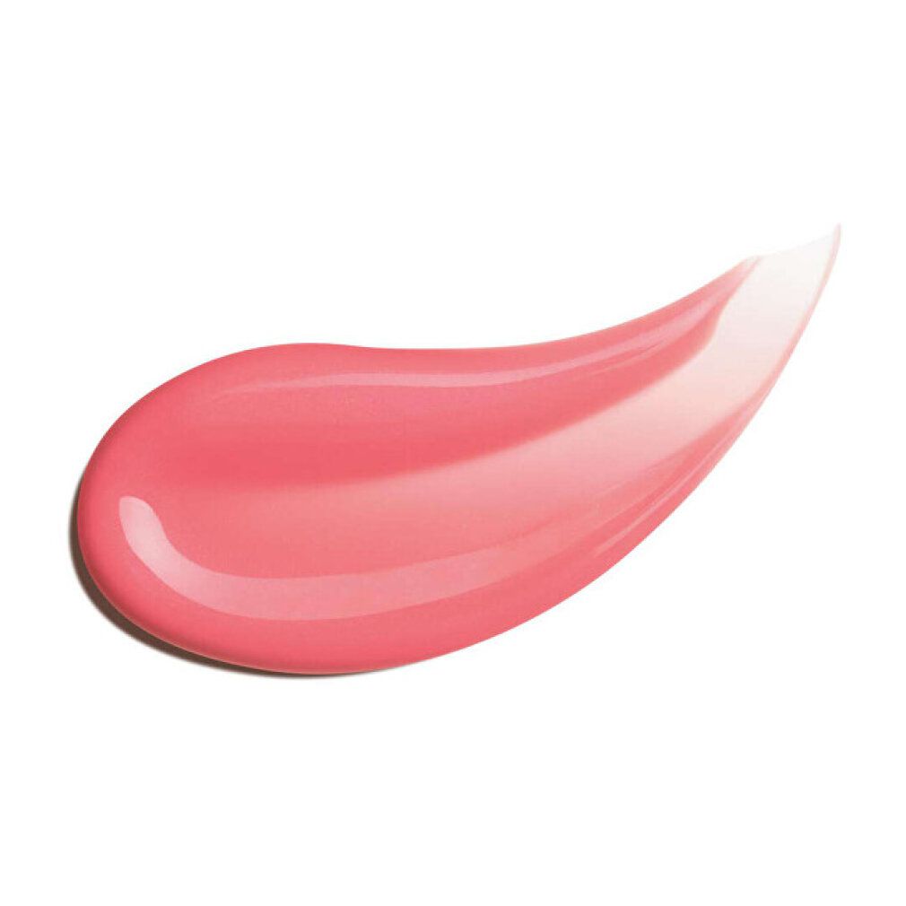 Swatch di rossetto rosa su sfondo bianco.