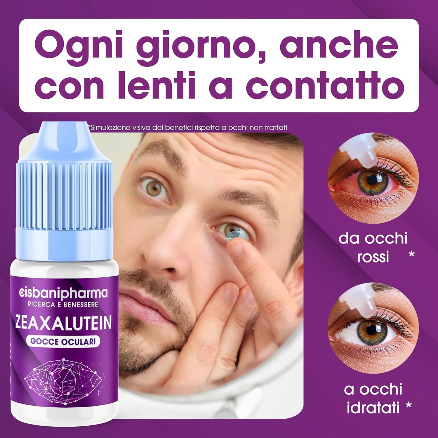 Cisbani Pharma Zeaxalutein COLLIRIO - idratante per occhi secchi con Acido Ialuronico