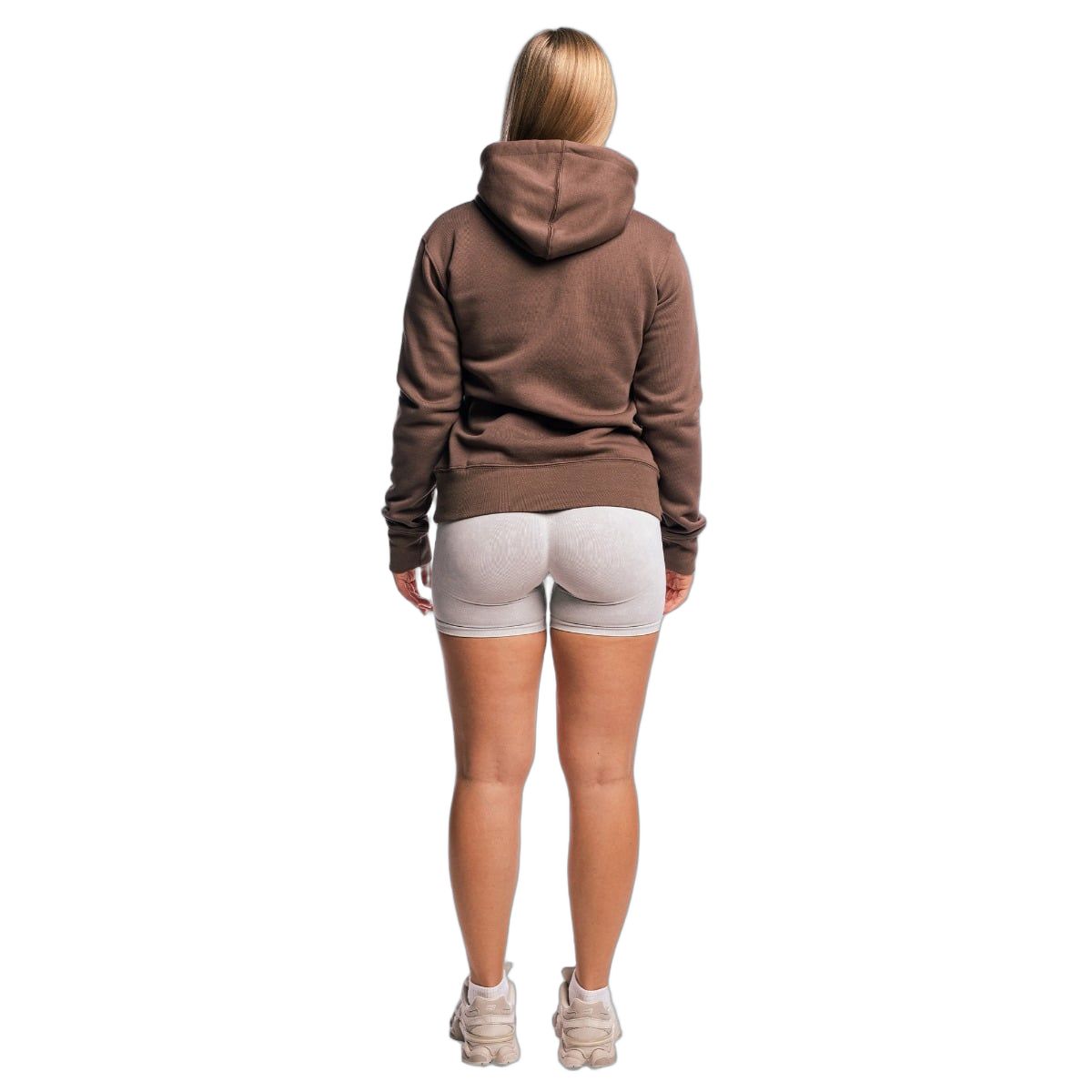GymBeam Felpa donna Athlete con cappuccio vestibilità regular Cocoa