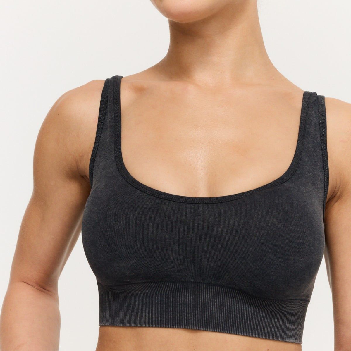 GymBeam Reggiseno sportivo donna Lift Seamless spalline larghe Coal