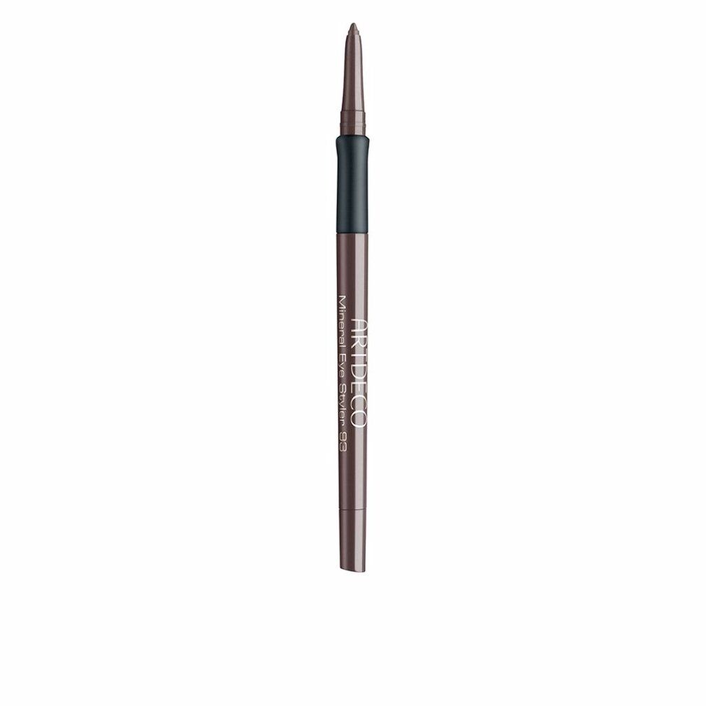 Artdeco Mineral Eye Styler. Matita marrone con sezione centrale nera. Nome del prodotto e marchio sulla matita.