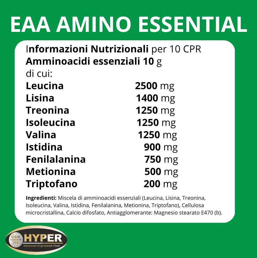 HYPER EAA Aminoacidi Essenziali – Integratore per recupero muscolare