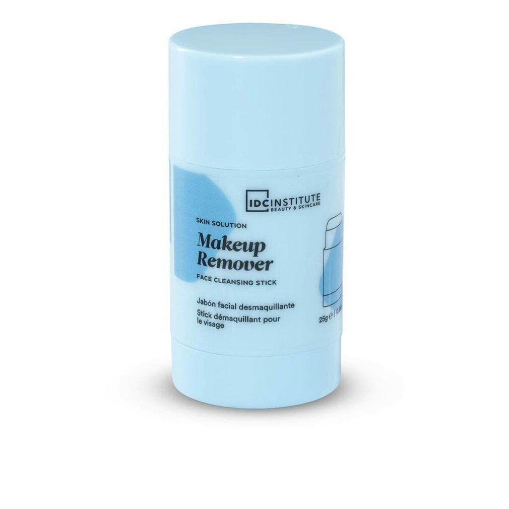 Stick detergente cilindrico chiaro. Scritta: Makeup Remover Face Cleansing Stick. Marchio: IDC INSTITUTE.