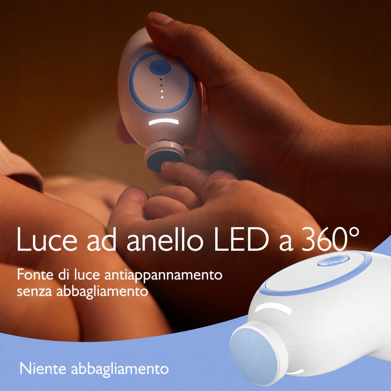 Lima per unghie per bambini, 3500 giri/min, sicura per lucidatura fine.