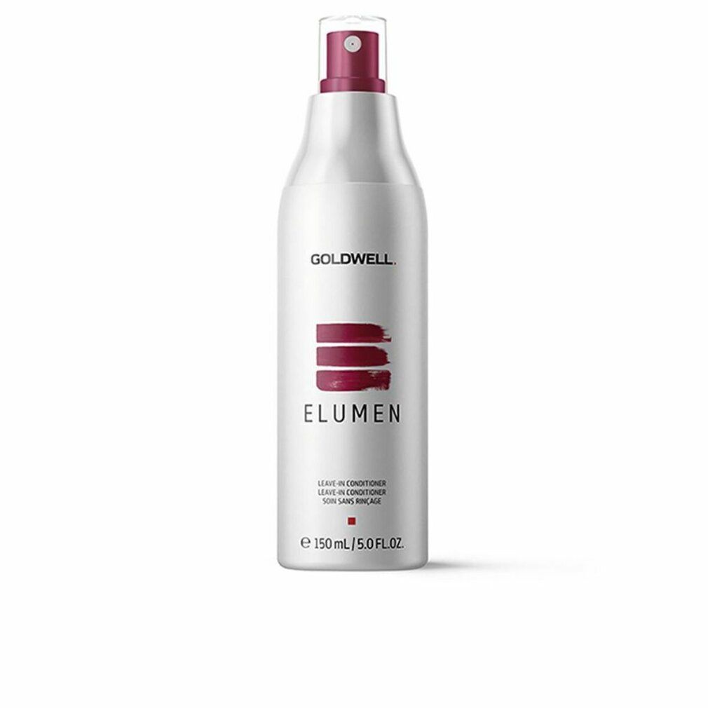 Flacone spray bianco con erogatore rosso. Scritta: Goldwell, Elumen. Testo: Leave-in Conditioner. Volume: 150 ml.