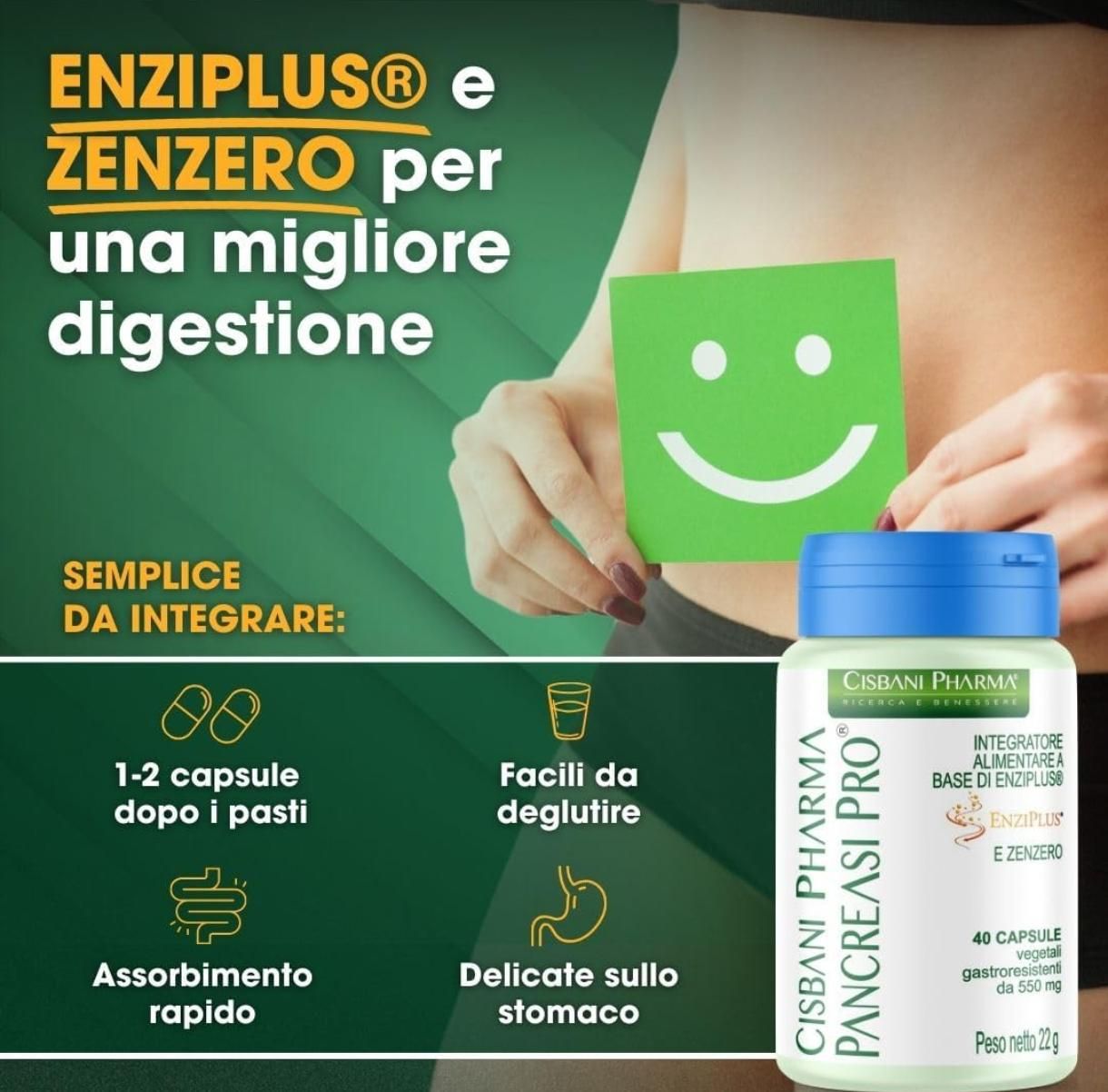 Cisbani Pharma Pancreasi Pro - Integratore alimentare con enzimi digestivi