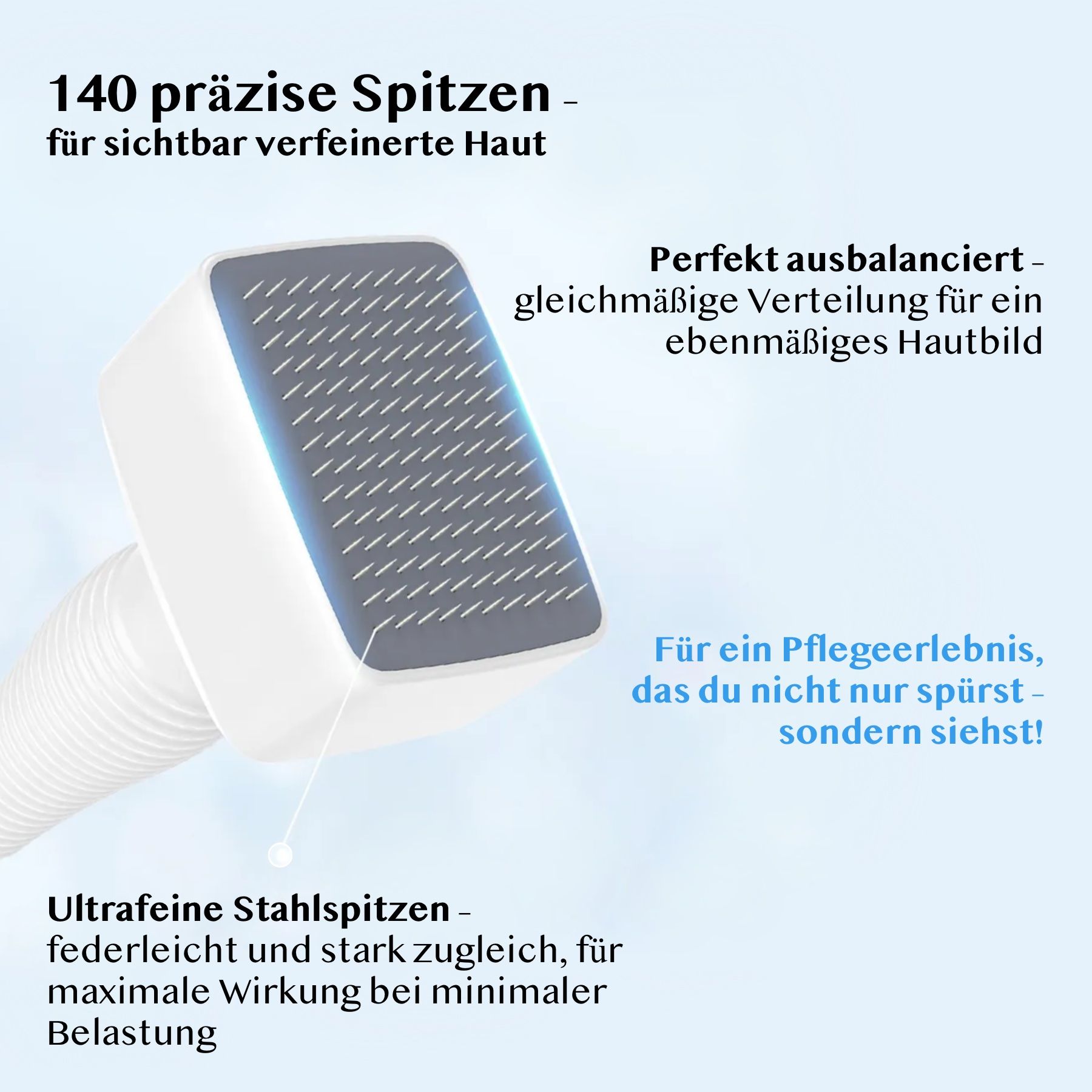 Dispositivo con 140 punte precise in acciaio per affinare la pelle.