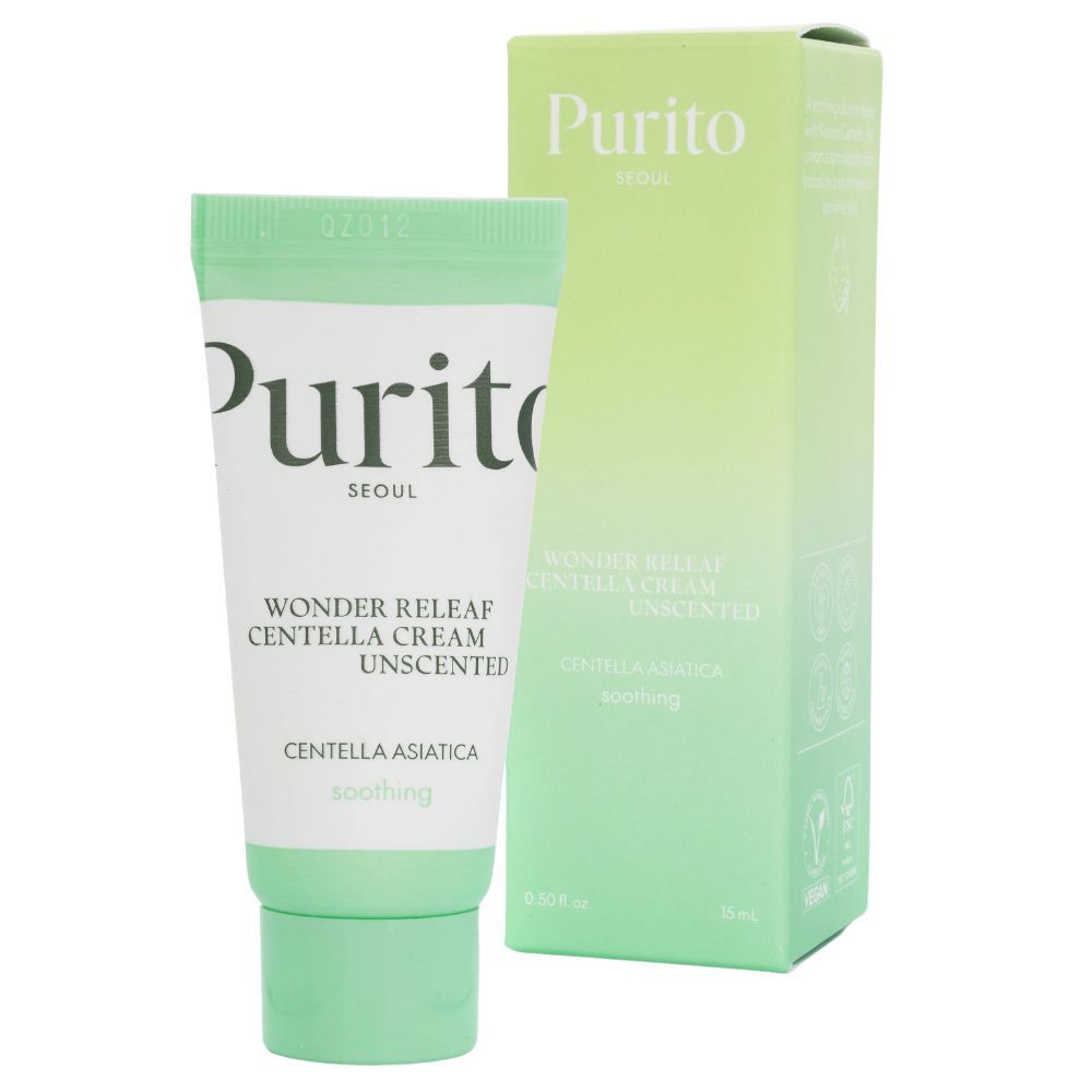 PURITO Wonder Releaf Centella Cream Unscented Tubo e scatola, 15ml.