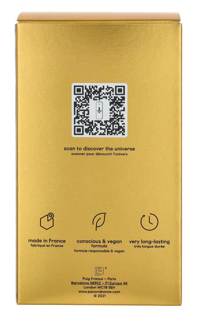 Retro della confezione. Codice QR, loghi e testo. 'Made in France'.