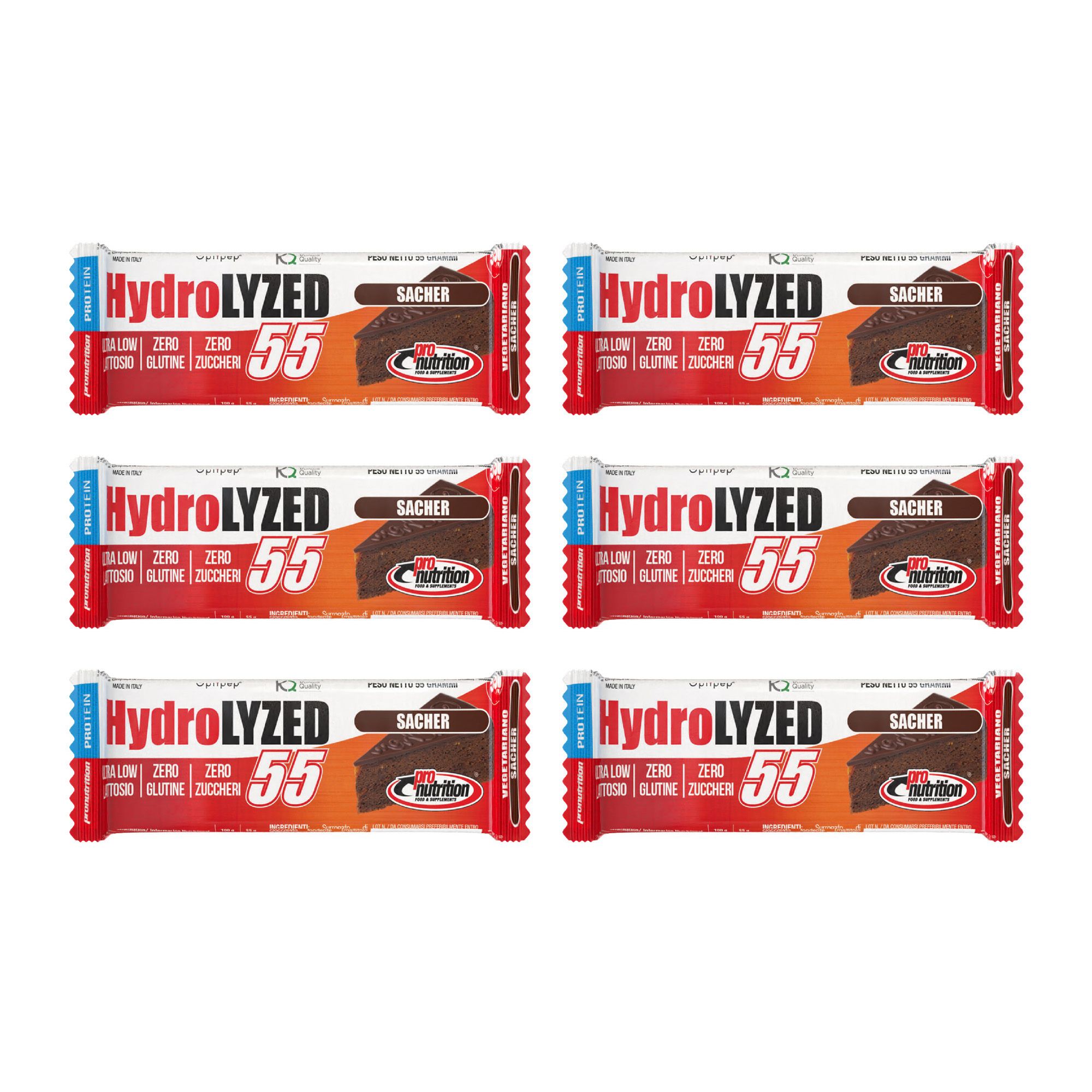 Pronutrition Barretta Proteica Hydrolized - 6x55g - Zero zuccheri - Optipep 90