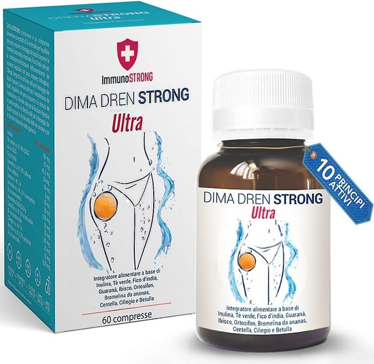 Ambioph - Dima Drena Strong Ultra- Drenante forte dimagrante anticellulite, per Gambe Leggere e panc