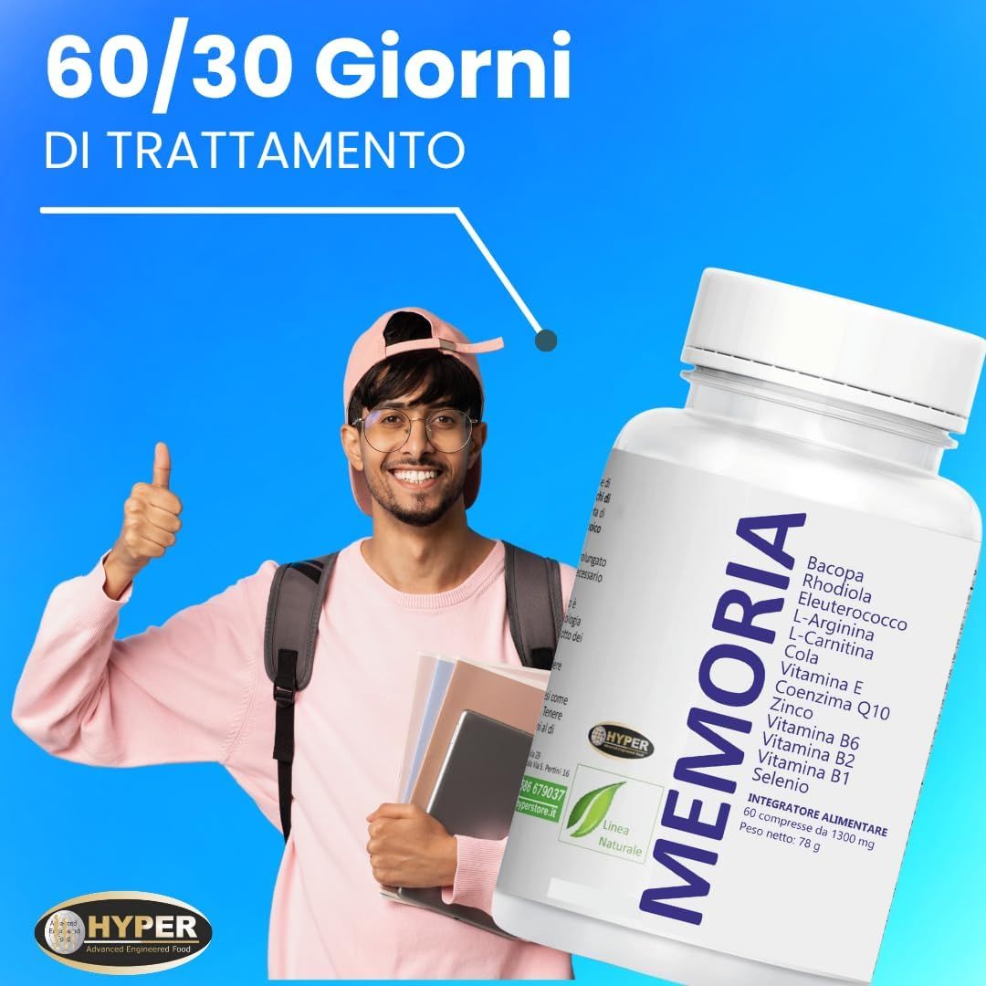 HYPER Memoria – Integratore per concentrazione, memoria e funzioni cognitive con estratti naturali