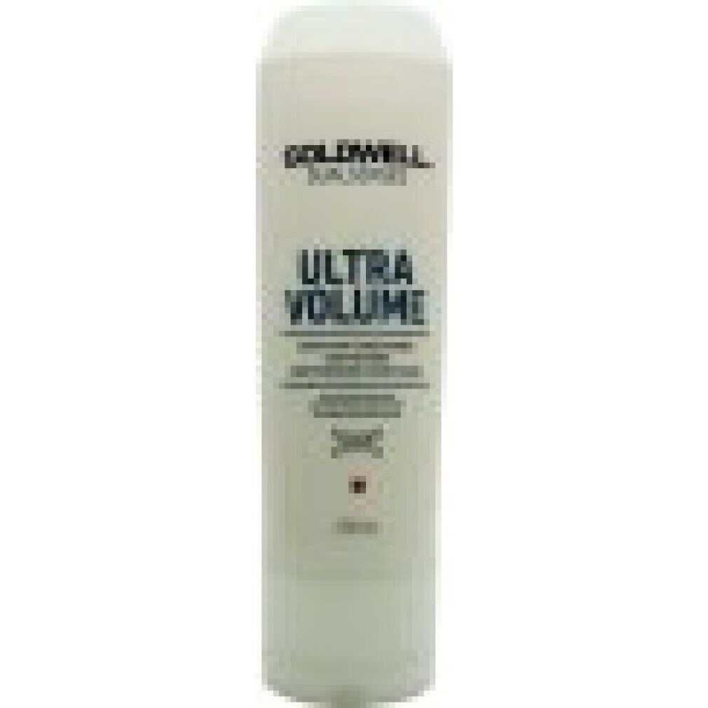 Flacone bianco Goldwell Dual Senses Ultra Volume. Testo: Ultra Volume, 200ml. Per capelli colorati.