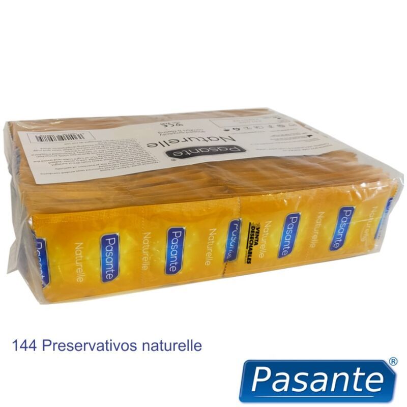 Confezione grande da 144 preservativi Pasante Naturelle in unità confezionate singolarmente.