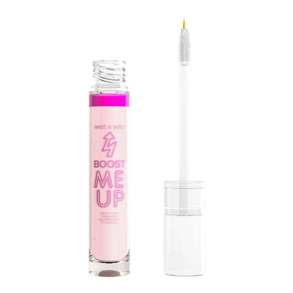 Siero trasparente con applicatore. Flacone rosa con scritta "BOOST ME UP".