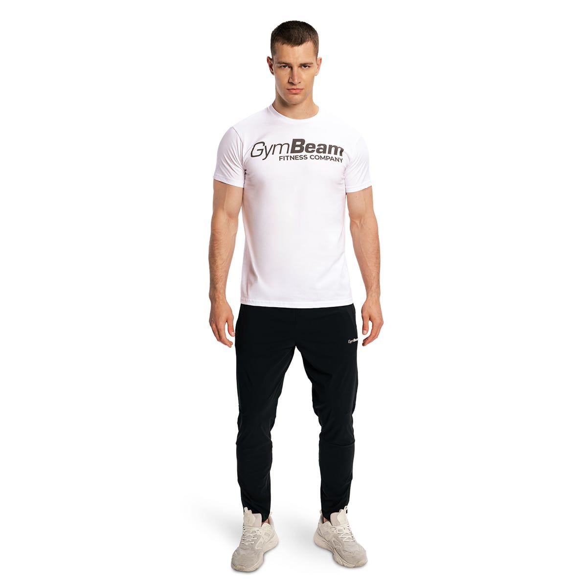 GymBeam T-shirt uomo Fitness in cotone bianca regular