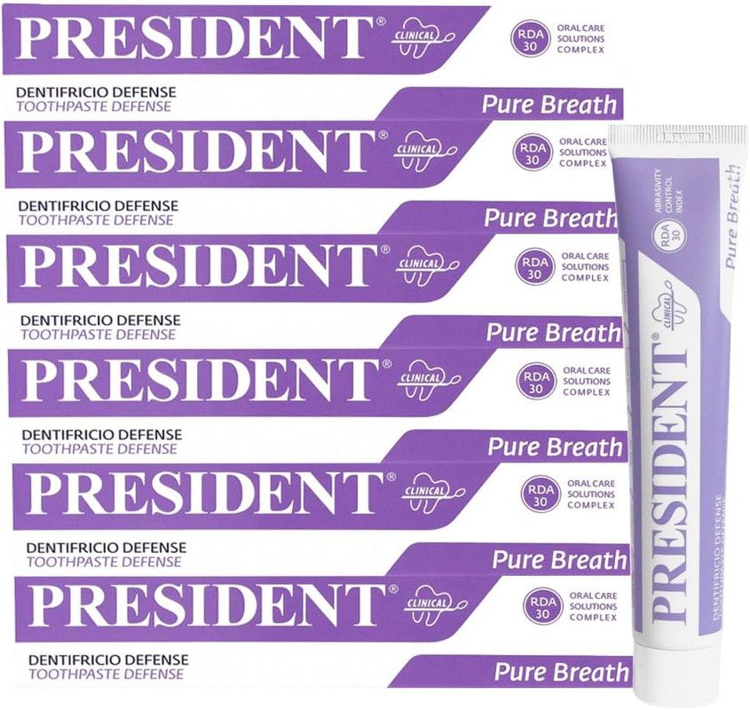 President KIT 6 Dentifricio Defense Antibatterico Antialitosi RDA 30 - 6x75ml