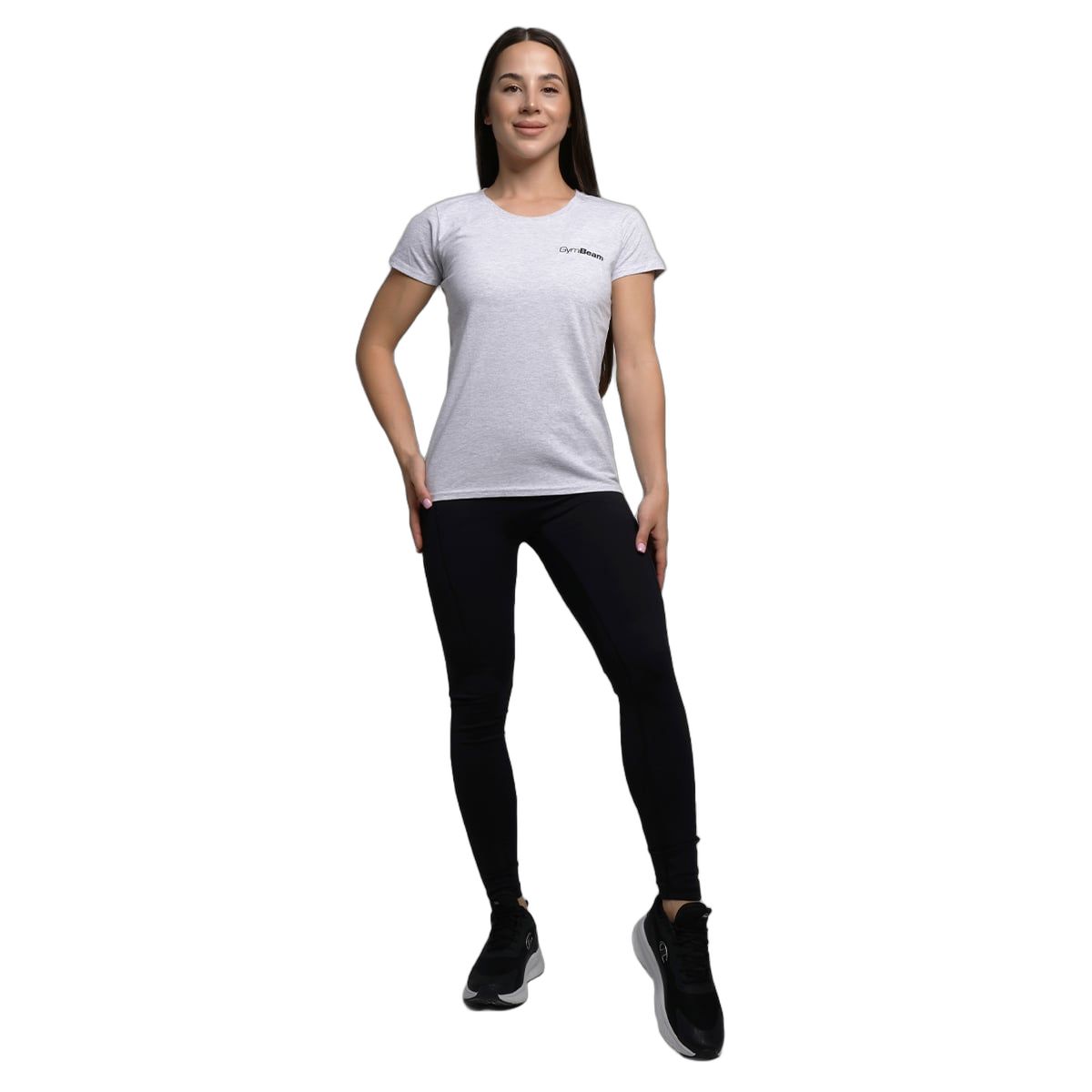 GymBeam T-shirt donna Basic regular a manica corta grigio melange