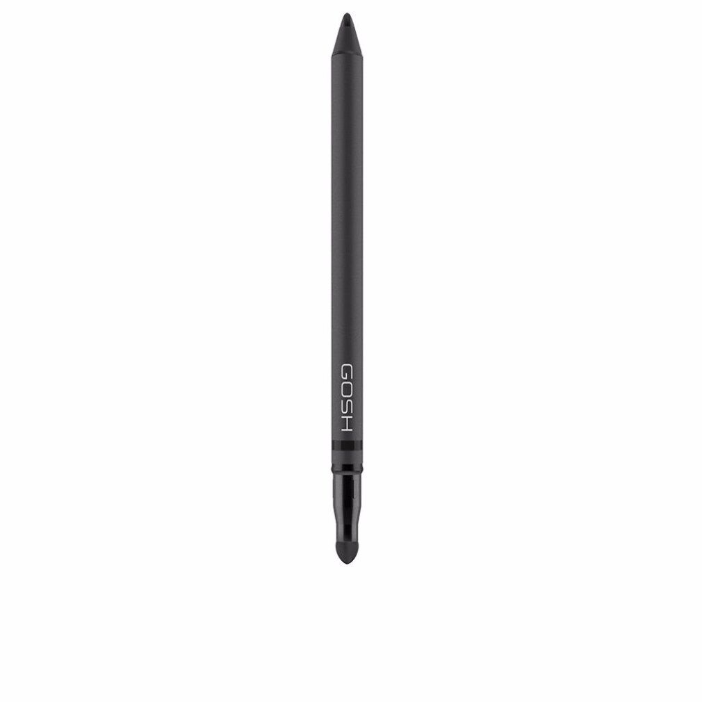 Eyeliner nero Gosh Infinity. Forma cilindrica con punta e applicatore. Marchio GOSH visibile.